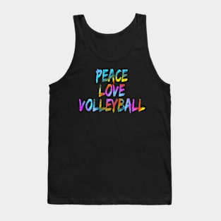 Beach volleyball peace sign motif Peace Love Volleyball Tank Top